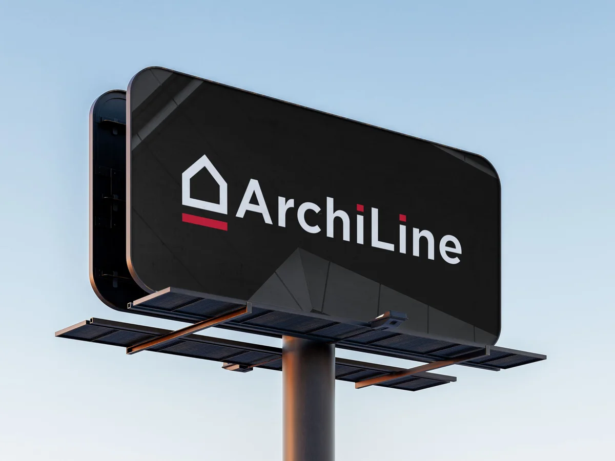 ArchiLine logo on a roadside billboard